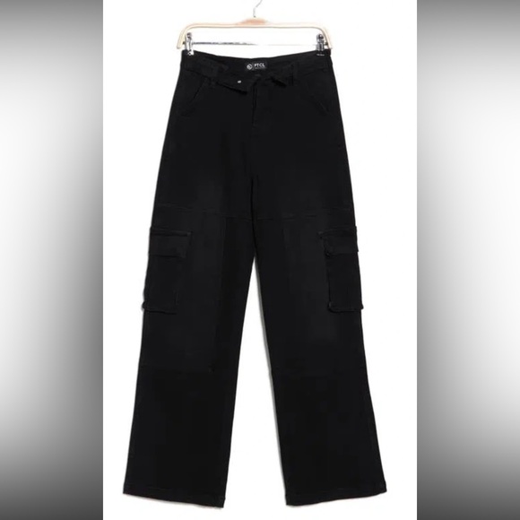 PTCL Foldover Waist Black Cargo Pants NWOT - Picture 1 of 4